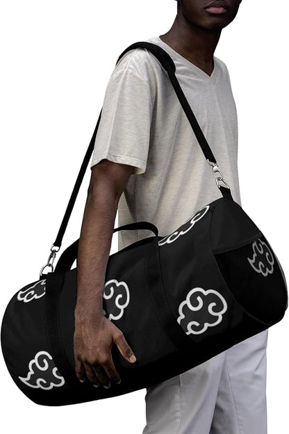 Anime Gym Bag for Women Men - Large Capacity Waterproof Workout Fitness Travel Sports Bags Fashion Street Camping ExpandaCLe Carry On Duffle Bag For Couple (Black Cloud) PTY
