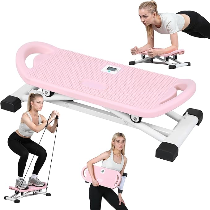 Ski Balance Trainer Machine with LCD Display, Low Impact Cardio & Core Workout Equipment for Home, Adult Balance Board for Full Body, Stability and Coordination Training