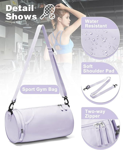 Small Gym Bag for Women,Waterproof Mini Duffle Bag Womens Spotrs Workout Bags Small Travel Duffel Bag with Wet Pocket Carry on Weekender Bags for Dance Swimming,Gym,Yoga,Fitness Purple