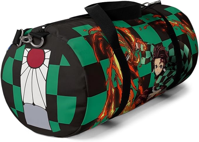 Anime Gym Bag for Women Men - Large Capacity Waterproof Workout Fitness Travel Sports Bags Fashion Street Camping ExpandaCLe Carry On Duffle Bag For Couple (Green Tanj) PTY