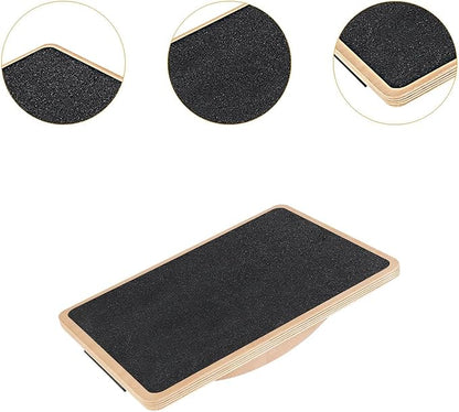 Wooden Wobble Balance Board Balance Stability Trainer Versatile Balancing Board Core Training for Fitness Office Home Gym