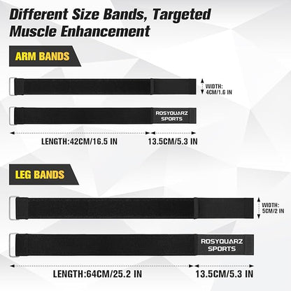 BFR Booty Bands for Men/Women Glutes, Blood Flow Restriction Bands Plan for Arm Muscle Legs &Hip Building, Adjustable Velcro Occlusion Bands Workouts,Quality Fabric Bands for Squat Butt &Thigh