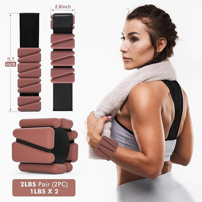 Wrist Weights, Ankle Weights for Women Men, Adjustable Wrist Weighted Bracelet for Home Gym Workout, Running, Yoga, Exercise, Strength Training