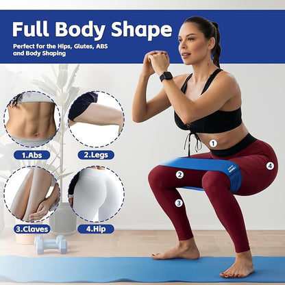 Resistance Bands for Working Out - Exercise Bands Set with Workout Guide - Fabric Elastic Bands for Physical Therapy - Fitness Bands Ideal for Legs Hip Glute
