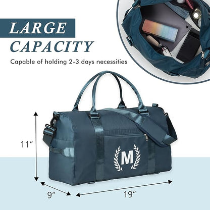 Gym Bag for Women, Personalized Duffle Bag with Shoe Compartment, Sports Bag for Yoga & Dance with Wet Pocket and Mat Strap.