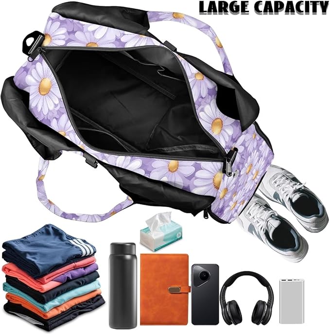 Gym Bag with Yoga Mat Holder Large Tote Bag With Multi Pockets for Women Men Dry Wet Separated Pocket Carryall Yoga Tote Bag for Pilates Travel Workout Office