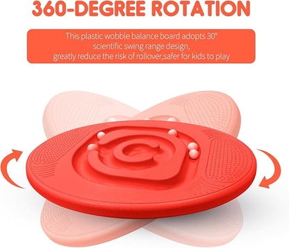 Kids Maze Balance Board - Wobble Trainer for Ski Surf Snowboard, Non-Slip Sensory Rocker Ages 3-12, Core Therapy & Skate Prep