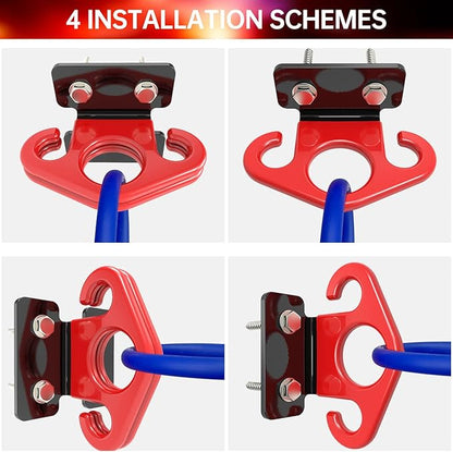 Resistance Band Wall Anchors, Space-Saving Workout Wall Mount Anchor for Home Gym Workouts, Physical Therapy, and Strength Training,Wall Anchor for Resistance Bands Dark red (3pcs)