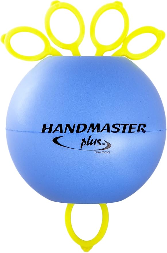 Handmaster Plus Physical Therapy Hand Exerciser - Forearm Exerciser with Stress Relief Ball - Hand Therapy Balls for Exercise, Training - Finger Exerciser & Strengthener - Soft Tension, Purple