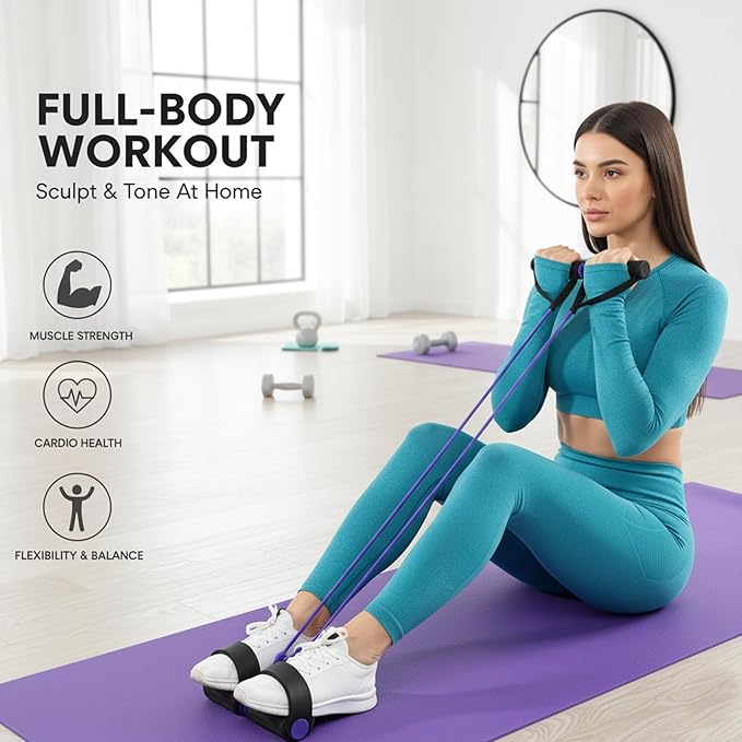 Pedal Resistance Band, 6 Tube Foot Pedal and Handles Resistance Bands Set, Multifunction Pull Up Assistance Bands for Full-Body Strength Training, Home Gym and Travel Workout Equipment
