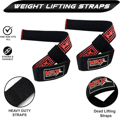 MRX Weight Lifting Bar Strap for Gym Workout Training Bodybuilding Deadlift Padded Straps Men/Women