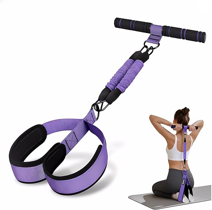 2026 Upgraded Resistance Bands with Pedal & Handles, 30/60LBS Adjustable Foot Pedal Puller, Portable Home Gym for Full Body Workout (Abs, Arms, Legs), Durable Tubes with Nylon Sleeve