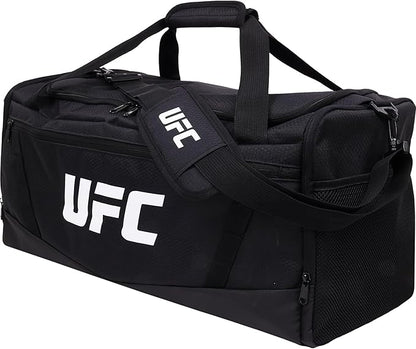 UFC Gym Bag, 22 Inch Carry On Large Travel Duffel Bag for Men and Women, Shoe Compartment, MMA Workout Equipment and Sports Accessories, Black