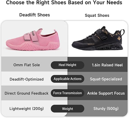 MANUEKLEAR Deadlift Shoes - Weight Lifting Shoes for Men Women - Weightlifting Squat Shoes Fitness Cross-Trainer Barefoot Gym Training Sneakers