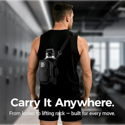 Magnetic Water Bottle Holder for Steel Gym Equipment, Hands-Free Bottle & Phone Carry for Training Sessions, Fits 24–40 oz Bottles, Neoprene Crossbody Carrier Bag