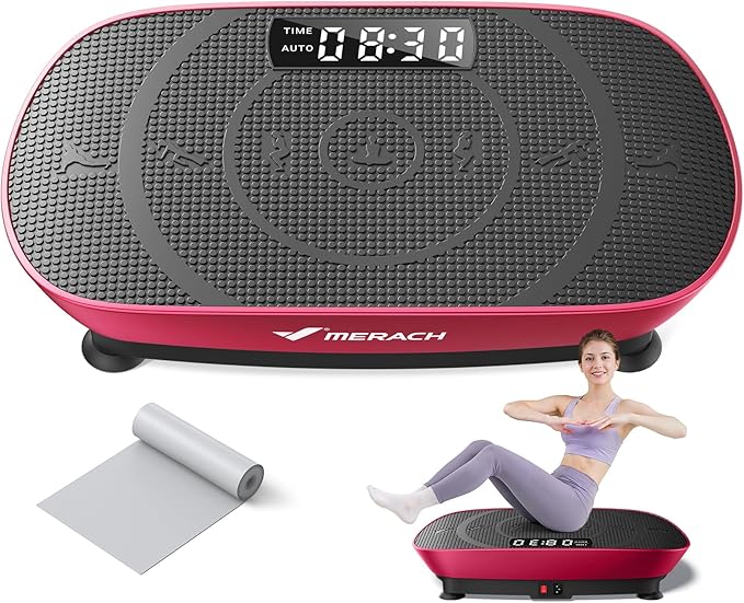 MERACH Vibration Plate Exercise Machine, Whole Body Workout Equipment for Women, Bluetooth and Silicone Pedal, Vibration Plate with Auto Mode, Vibrate Fitness Platform for Home
