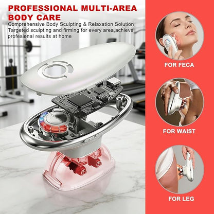 4-in-1 Electric Cellulite Massager & Body Sculpting Machine -5 Modes Adjustable, Cordless Slim-Sculpt Device for Belly, Thighs, Arms&Face- Postpartum Recovery&Cellulite Reducer&Lymphatic Drainage