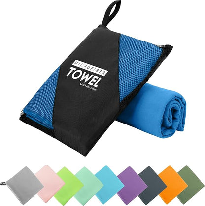 Microfiber Travel Towel, Soft Lightweight Quick Dry Towel, Super Absorbent Compact Travel & Sports & Beach Towels for Camping, Backpack, Gym, Swimming, Yoga, Hiking (XS:12"×24" -Deep Blue)