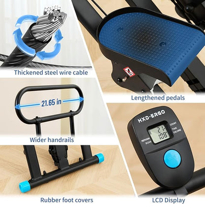 HXD-ERGO Stair Stepper for Home, New Version 6 Adjustable Resistance Vertical Climber Cardio Exercise Machine, Folding Stair Climber for Full Body Workout with Adjustable Handlebar