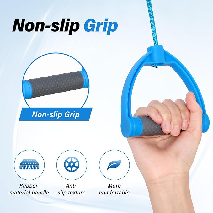 Shoulder Pulley for Physical Therapy – Adjustable Metal Door Clamp and Silent Large Pulley,Shoulder Pain Relief & Surgical Recovery Support（Blue）