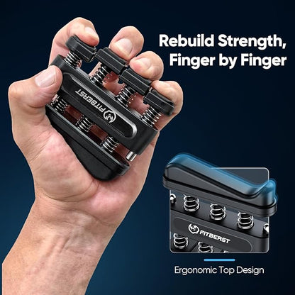 FitBeast Grip Strength Tester Set with Hand Strengthening Tools – Track Progress, Build Strength & Support Hand Recovery (3-in-1 Kit)