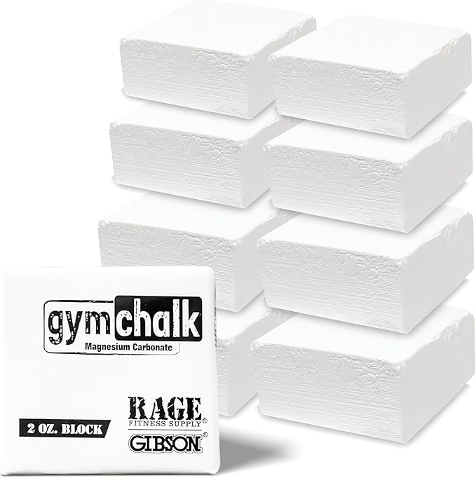 Rage Fitness Premium Gym Chalk, Pure Magnesium Carbonate Chalk for Excellent Grip, Weightlifting, Gymnastics, Rock Climbing - Block Chalk 1 LB