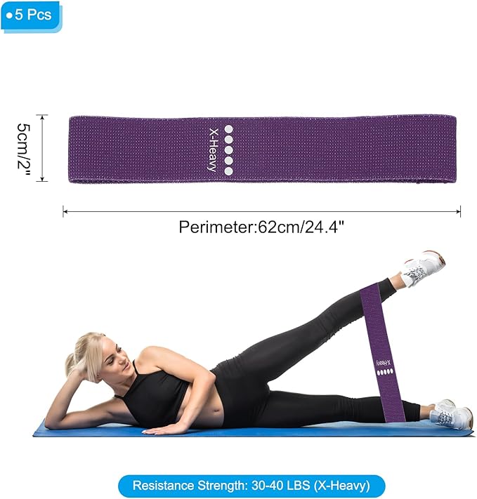PATIKIL Fabric Resistance Bands, Elastic Exercise Bands for Women and Men, Booty Legs Workout Bands for Fitness Pilates