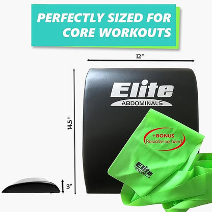 Elite Sportz Equipment Ab Mat with Resistance Band | High Density Foam Mat for Abs, Non Slip Curved Core Trainer for Sit Ups, Crunches & Back Support | Ab Workout Equipment for Home & Gym Training