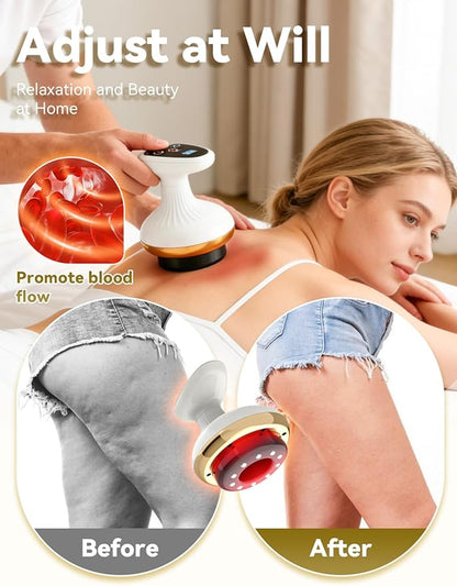 Electric Gua Sha Device for Cellulite Massage Tool,9 Suction Levels&Heating,Handheld Massager - Deep Massage,Negative Pressure Strong Suction, Smart Cupping Massager(1 Pcs)