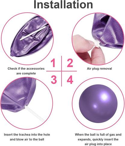TopBine 2 Pcs Pilates Ball 23cm Small Exercise Ball Stability Ball for Yoga Barre Core Training and Physical Therapy- Comes with Inflatable Straw
