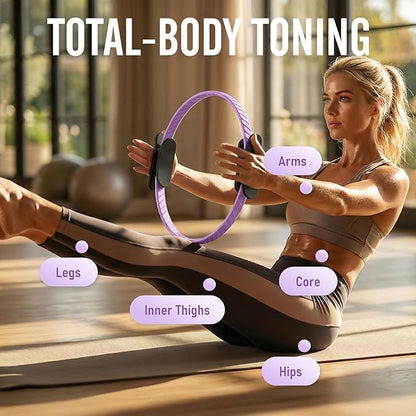 JKSHMYT Pilates Ring Fitness Circle for Women, Pilates Equipment – 14.5" Home Magic Exercise Workout, Better me Pilates Essentials Starter Set for Beginners Toning Shape Full Body