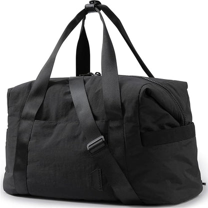 BAGSMART Gym Bag for Women, Carry on Weekender Overnight Bag, Travel Duffel Bags with Trolley Sleeve, Personal Item Travel Bag Tote Bag Workout Dance Bag(Black,Medium)