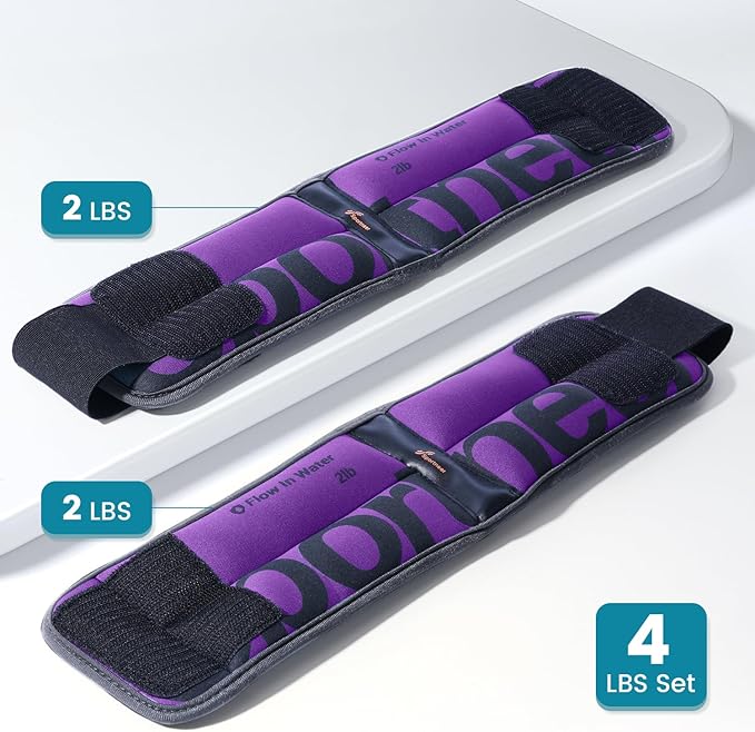 Sportneer Ankle Weights for Men Women Strength Training, 4/10 lbs Pair Leg Weights Set Comfortable and Soft Perfect for Dancing Running Walking Fitness Workout