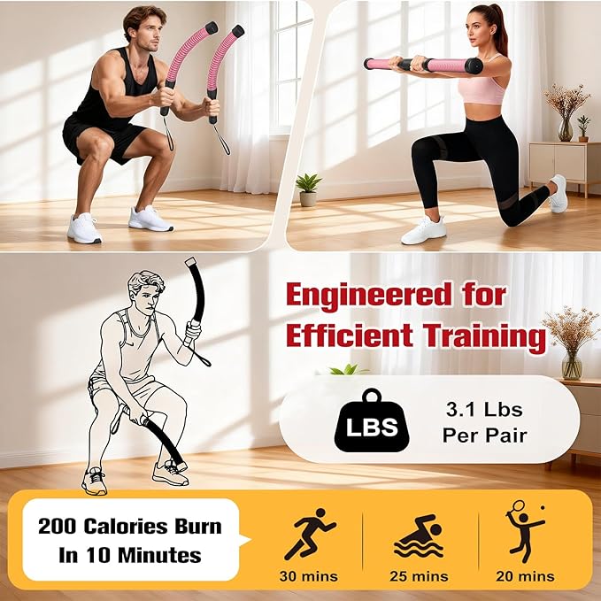 Relife Ropeless Battle Ropes, 2 in 1 Weighted Cordless Battle Ropes for Home Gym - Portable Home Gym Equipment for HIIT, Strength Building, Low-Impact Cardio for Men & Women