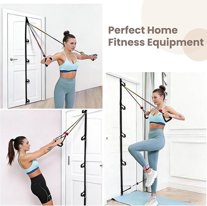 Door Anchor Strap for Resistance Bands Multi Points Anchor With 5 Loops Rings 5.1-meter Door Buckle Strap PE bag Portable Door Resistance Bands for Home Gym Workouts