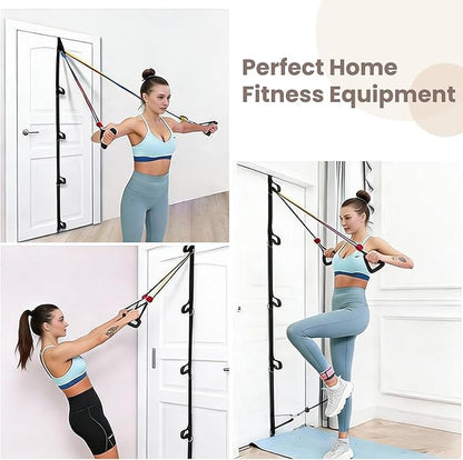 Door Anchor Strap for Resistance Bands Multi Points Anchor With 5 Loops Rings 5.1-meter Door Buckle Strap PE bag Portable Door Resistance Bands for Home Gym Workouts