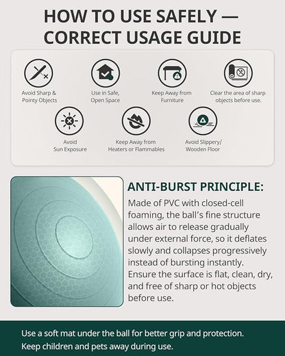 Trideer Exercise Ball Yoga Ball,Office Seating & Balance Ball Chair, Stability Ball for Pilates, Physical Therapy,Core Training & Balance Improvement & Stretching
