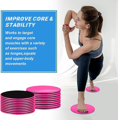 Jenaai 24 Pcs (12 Pairs) Core Sliders Exercise Glider Discs Bulk for Group Training Classes Fitness Slider for Working Out Dual Sided Core Gliding Discs AB Pads for Carpet Hardwood Floor