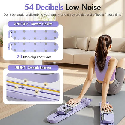 ALSO GO Pilates Board, Upgrad Pilates Reformer Set, Multifunction Abdominal Portable Board for Home Workout, Portable Reformer Machine for Full Body Workout, Home Pilates Kit with Resistance Bands