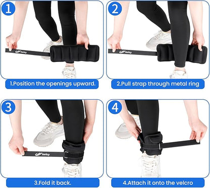 Adjustable Ankle Weights for Women Men 1/2/3/4/5/6/8/10/12/20 LBS 1 Pair Wrist Leg Arm Weights with Removable Weight Strength Training Weight for Walking Running Fitness Physical Therapy