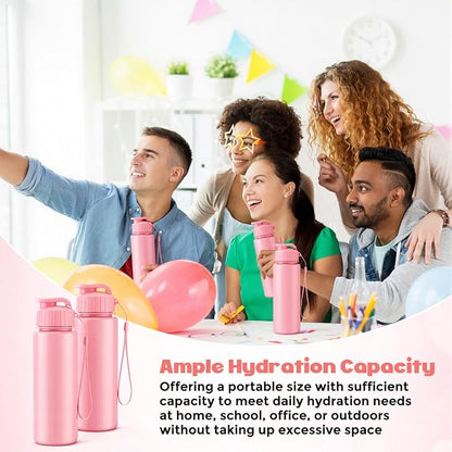 Mifoci 20 Pieces Water Bottle Bulk 17 oz Plastic Water Bottles Bulk Gym Sports Adults Reusable Large Bottles with Leak Proof Flip Top for Party Outdoor (Solid Pink)