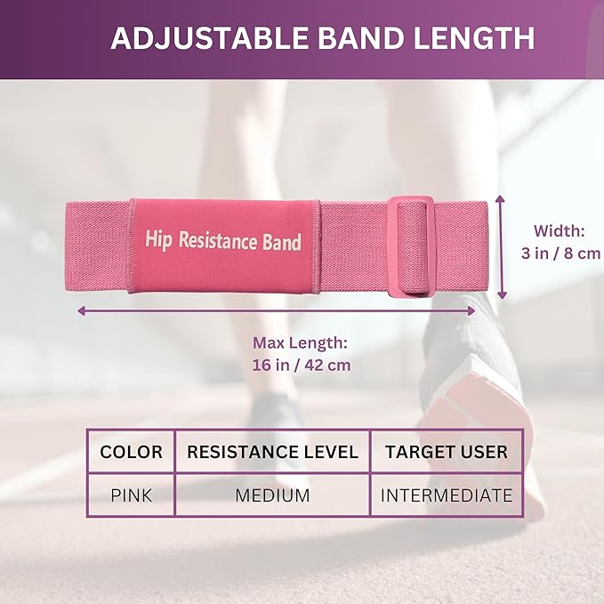 Adjustable Fabric Resistance Bands, Non-Slip Exercise Bands for Men and Women, Perfect Workout Bands for Glutes and Lower Body Training - 1 Pack