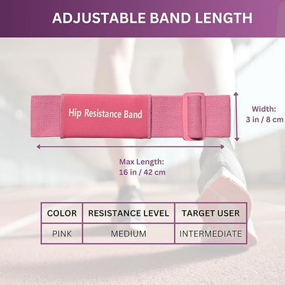 Adjustable Fabric Resistance Bands, Non-Slip Exercise Bands for Men and Women, Perfect Workout Bands for Glutes and Lower Body Training - 1 Pack