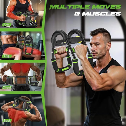 Twister Arm Trainer for Men, Chest Workout Equipment 5-Level Adjustable (40-130lb) with Ergonomic 27° Targets Biceps/Clip/Thigh, Portable Exerciser for Home Gym Travel Fitness
