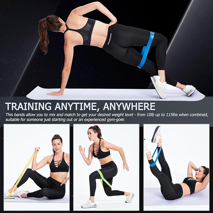 5 Pcs Loop Resistance Bands, Exercise Bands for Women Men, mini Excercise Bands for Working Out, Workout Bands for Fitness, Stretching, Strength Training, Physical Therapy
