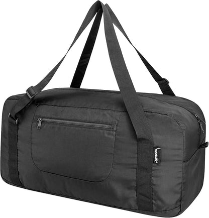 HOLYLUCK Foldable Travel Duffel Bag For Women & Men Luggage Great for Gym - large black