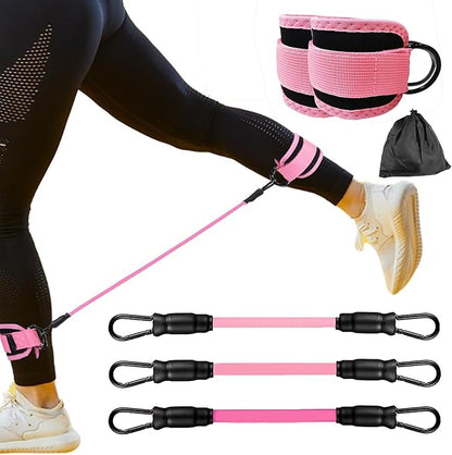 Ankle Resistance Bands with Cuffs, Home Gym Workout Equipment, Lifting Glute Butt Exercise Equipment for Women, Ankle Weights Fitness Band Set