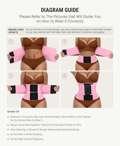 FeelinGirl Waist Trainer Belt Waist Cincher Trimmer Ab Belt Tummy Control Body Shaper with Triple Wrap Women and Men