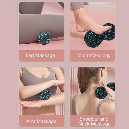 yueton 1 Pack Blue Peanut Massage Ball Deep Tissue Muscle Massage Myofascial Release Acupoint Massage Back Leg Massage Roller Mobility Ball for Physical Yoga Therapy