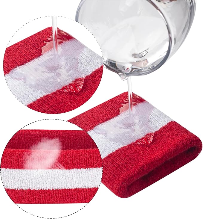 Sweatbands Headband and Wrist Set, Cotton Sweat Band for Athletic Men and Women, Sweatbands Sports Headbands for Working Out, Running, Basketball, Tennis, Yoga